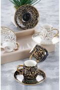 Acar Grace Gold 6 Kişilik Kahve Fincanı Takımı Siyah-Beyaz 90 ml 05093