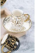 Acar Grace Gold 6 Kişilik Kahve Fincanı Takımı Siyah-Beyaz 90 ml 05093