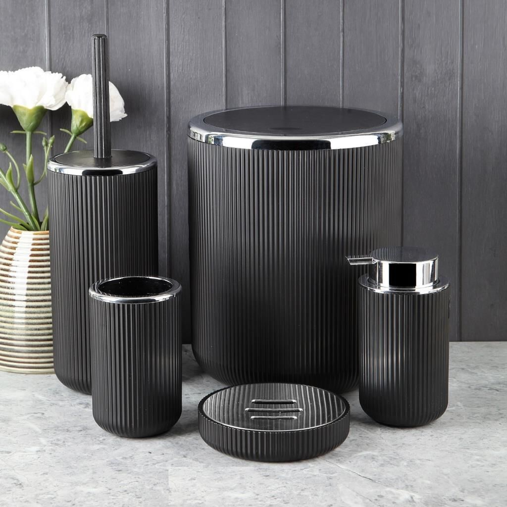 Perotti Lisbone Silver 5 Parça Banyo Takımı Siyah 13166