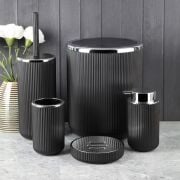 Perotti Lisbone Silver 5 Parça Banyo Takımı Siyah 13166