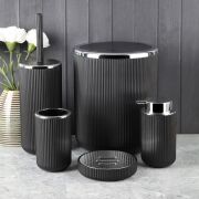 Perotti Lisbone Silver 5 Parça Banyo Takımı Siyah 13166