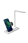 ACL 4 İn 1 Çok Fonksiyonlu Kablosuz Şarj Led Masa Lambası Beyaz AW5