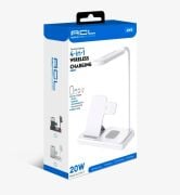 ACL 4 İn 1 Çok Fonksiyonlu Kablosuz Şarj Led Masa Lambası Beyaz AW5