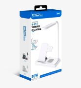 ACL 4 İn 1 Çok Fonksiyonlu Kablosuz Şarj Led Masa Lambası Beyaz AW5