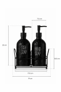Perotti Sapone Black 2 Li Standlı Sıvı Sabunluk 16746