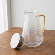 Kapris Metal Kapaklı Tırtıklı Cam Sürahi 1500 Ml SA6860