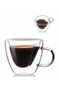 Perotti Kalpli Çift Çidarlı Cam Kupa 175 ml 12465