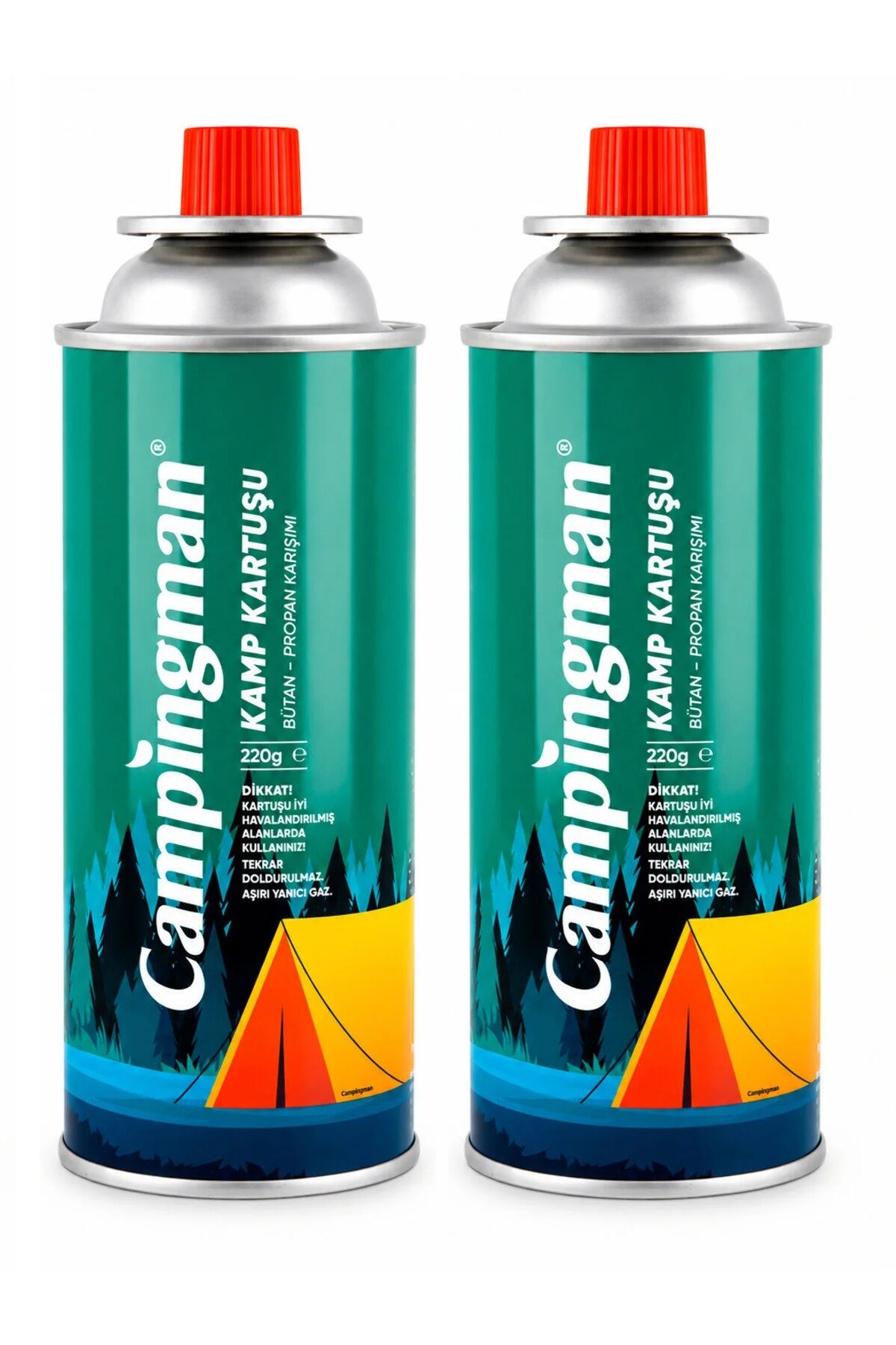 Campingman 2 Adet Kamp Ocağı Gaz Kartuş Kamp Gazı KTS- 220GR