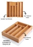 Kapris Ayarlanabilir Çekmece İçi Bambu Kaşıklık Organizer KAP-1441
