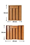 Kapris Ayarlanabilir Çekmece İçi Bambu Kaşıklık Organizer KAP-1441