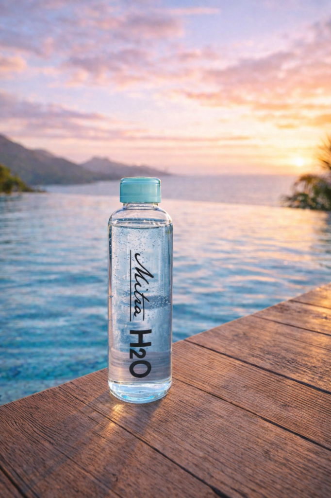 Kapris Borosilikat Cam Matarası 1000 ML Turkuaz 3848