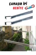 Kare Alüminyum Balkon Çamaşırlık Kurutmalık Çamaşır Askısı (İP HEDİYELİ) CK-0130