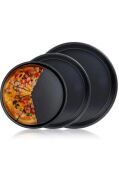 Kapris 3 Lü Emaye Pizza Fırın Tepsi Seti 26-29-32 Cm KAP-536