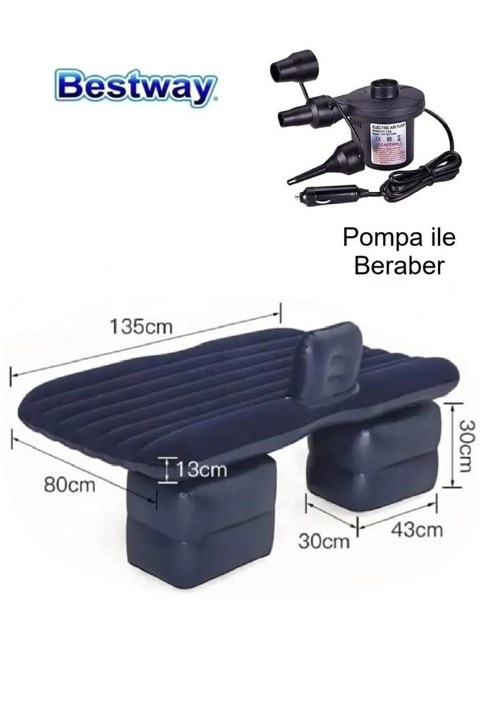 Bestway 67780 Araç İçi Şişme Yatak 12 V Çakmaklık Pompalı 135X13X80CM