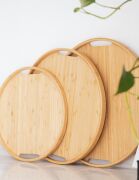 Kapris 3 Lü Yuvarlak Bambu Tepsi Seti KAP-1429