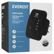 Everest EWR-N300 2.4GHz 300Mbps Dahili Antenli Kablosuz Menzil Genişletici