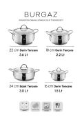 Perotti Burgaz İndüksiyon Tabanlı 8 Parça Çelik Tencere Seti 40047