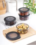 Kapris 4'lü Cam Saklama Kabı Set  (C508X4) 00105