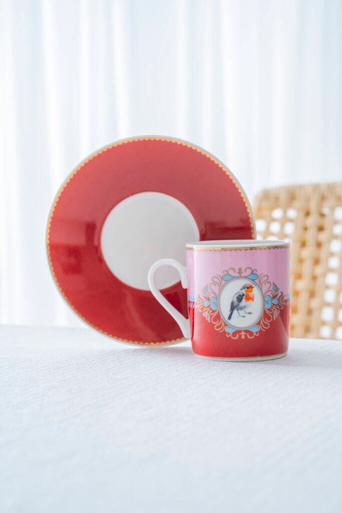 Acar Candy 12 Parça 6 Kişilik Kahve Fincan Takımı Kırmızı 08595