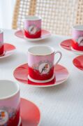 Acar Candy 12 Parça 6 Kişilik Kahve Fincan Takımı Kırmızı 08595
