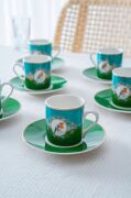 Acar Cybil 12 Parça 6 Kişilik Kahve Fincan Takımı Yeşil 08595
