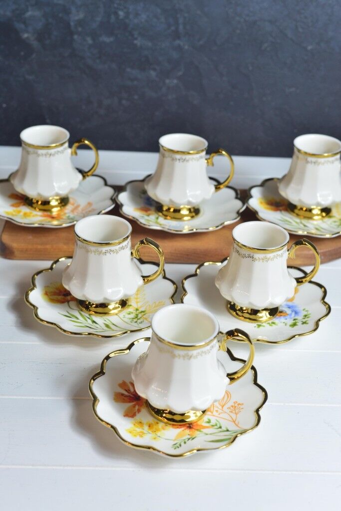 Acar Vivian 12 Parça 6 Kişilik Kahve Fincan Takımı 05916