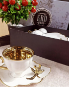 Kapris 6 Kişilik Türk Kahve Fincan Takımı Kuşlu 3546