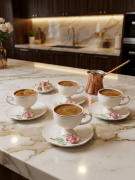 Acar Felicity 12 Parça 6 Kişilik Kahve Fincan Takımı Pembe 08203