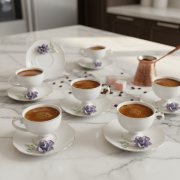 Acar Felicity 12 Parça 6 Kişilik Kahve Fincan Takımı Mor 08203