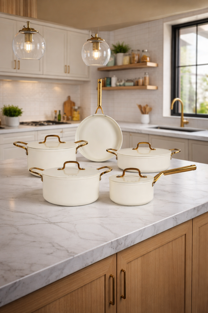 Arow Olbia 9 Parça Lüks Döküm Seramik Kaplama Tencere Seti TR-4659