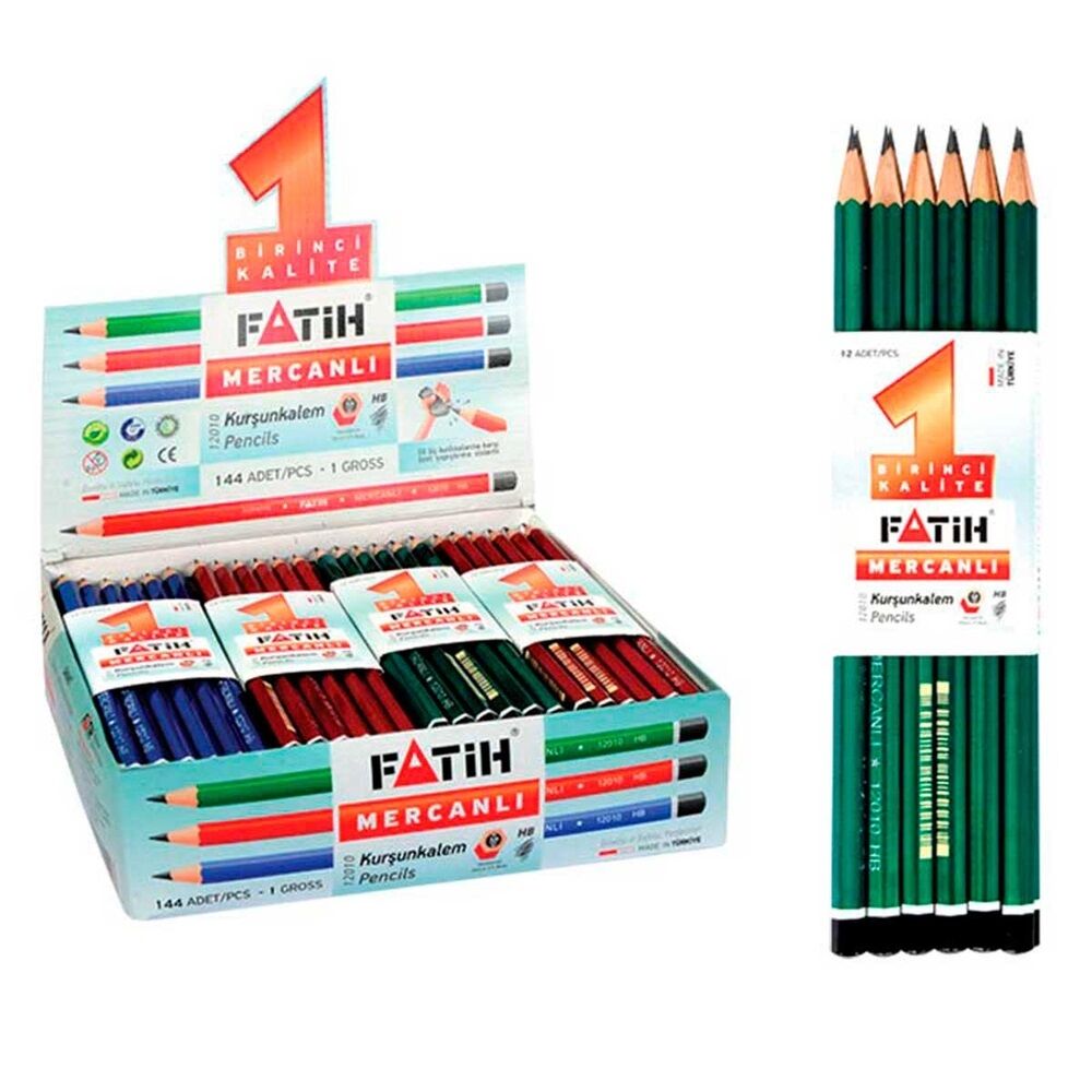 Fatih Mercanlı Kurşun Kalem 12'li Paket 12 Düzine ( 144 Adet )