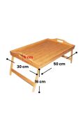 Kapris Katlanır Ayaklı Bambu Tepsi Yatak Keyif Tepsisi Masası 50X30 Cm KAP-112