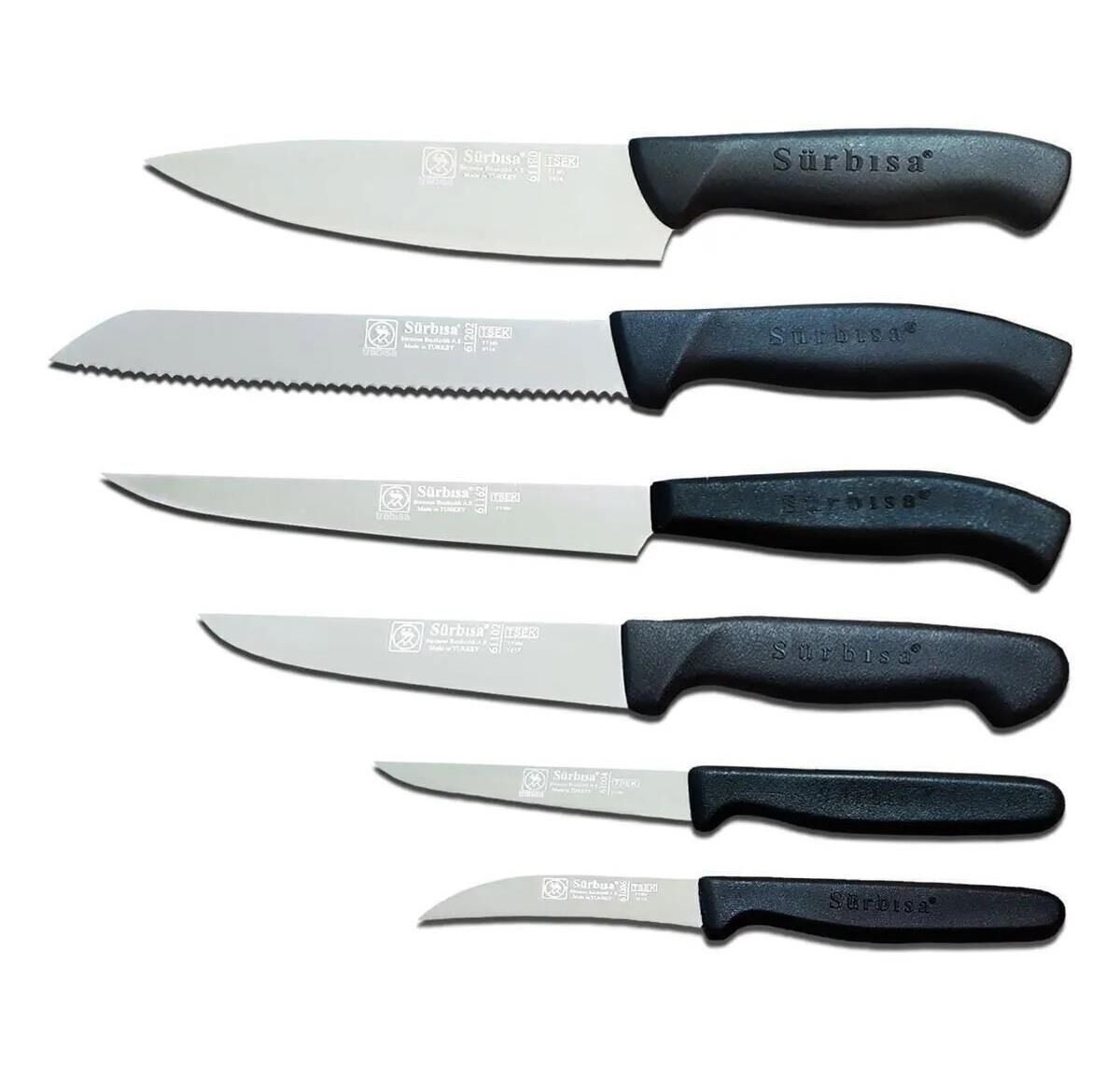 Sürbısa 6 Parça Siyah Mutfak Bıçak Seti SET4