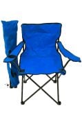 Katlanır Kamp Sandalyesi Taşıma Çantalı Bardaklıklı Mavi