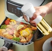 Kapris 1 Adet Beyaz Sprey Yağdanlık  Air Fryer Cam Yağlık Mist Püskürtücü 210 ML