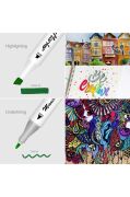 Mikro Çift Uçlu Fosforlu Kalem Art Marker 36 Renk