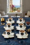 Acar Charlotte 6 Kişilik Kahve Fincanı Takımı 90 ml 09363 Siyah