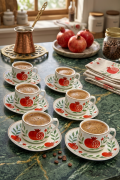 Acar Nar Desenli 6 Kişilik Kahve Fincanı Takımı 90 ml 09502