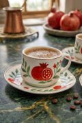 Acar Nar Desenli 6 Kişilik Kahve Fincanı Takımı 90 ml 09502
