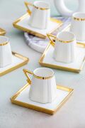 Acar Dallas 6 Kişilik Çay Kahve Fincanı Takımı Gold 90ml 05923