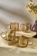 Perotti Amber Renkli 4'lü Boncuk Kulplu 200ml Kupa Bardak 15922