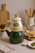 Bambum Unique Bambu Kulplu Emaye Çaydanlık Takımı Herb 6561