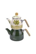 Bambum Unique Bambu Kulplu Emaye Çaydanlık Takımı Herb 6561