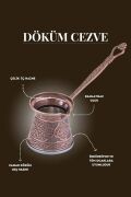 Ayvalı Desenli Döküm Cezve 6 Kişilik İndüksiyon Uyumlu 540 ml Bakır 6026