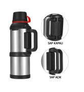 Kampcı Paslanmaz Çelik Termos 4 Litre 48 Saat Sıcak-Soğuk Silver 9009
