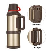 Kampcı Paslanmaz Çelik Termos 4 Litre 48 Saat Sıcak-Soğuk Gold 9009