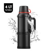 Kampcı Paslanmaz Çelik Termos 4 Litre 48 Saat Sıcak-Soğuk Black 9009