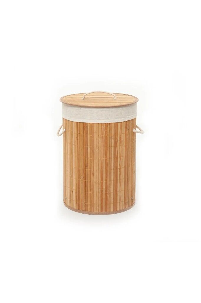 Bambu Kirli Çamaşır Sepeti Yuvarlak 16566