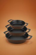 Bambum Lizbon 3'lü Döküm Sahan Seti Siyah 18-20-22 CM B6638