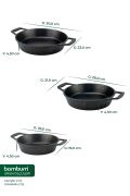 Bambum Lizbon 3'lü Döküm Sahan Seti Siyah 18-20-22 CM B6638